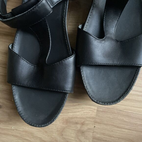 Camper‎ Black Calfskin Leather Micro Wedge Sandals Womens Size 41 EU / 11 US - Picture 5 of 8